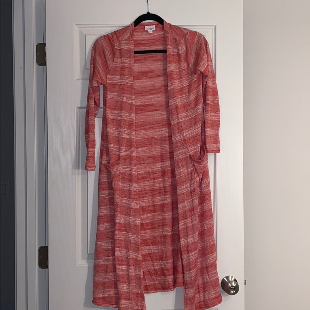 Red long light cardigan